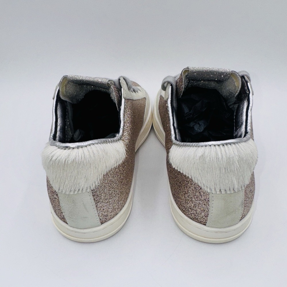 P448 John Sneakers Women's Size 6 EU 36 Bronze Gold Glitter Leather - Picture 13 of 15